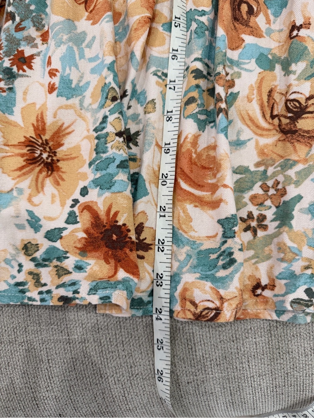 Floral Spaghetti-Strap Mini Dress in Cream and Teal - Picture 5 of 6